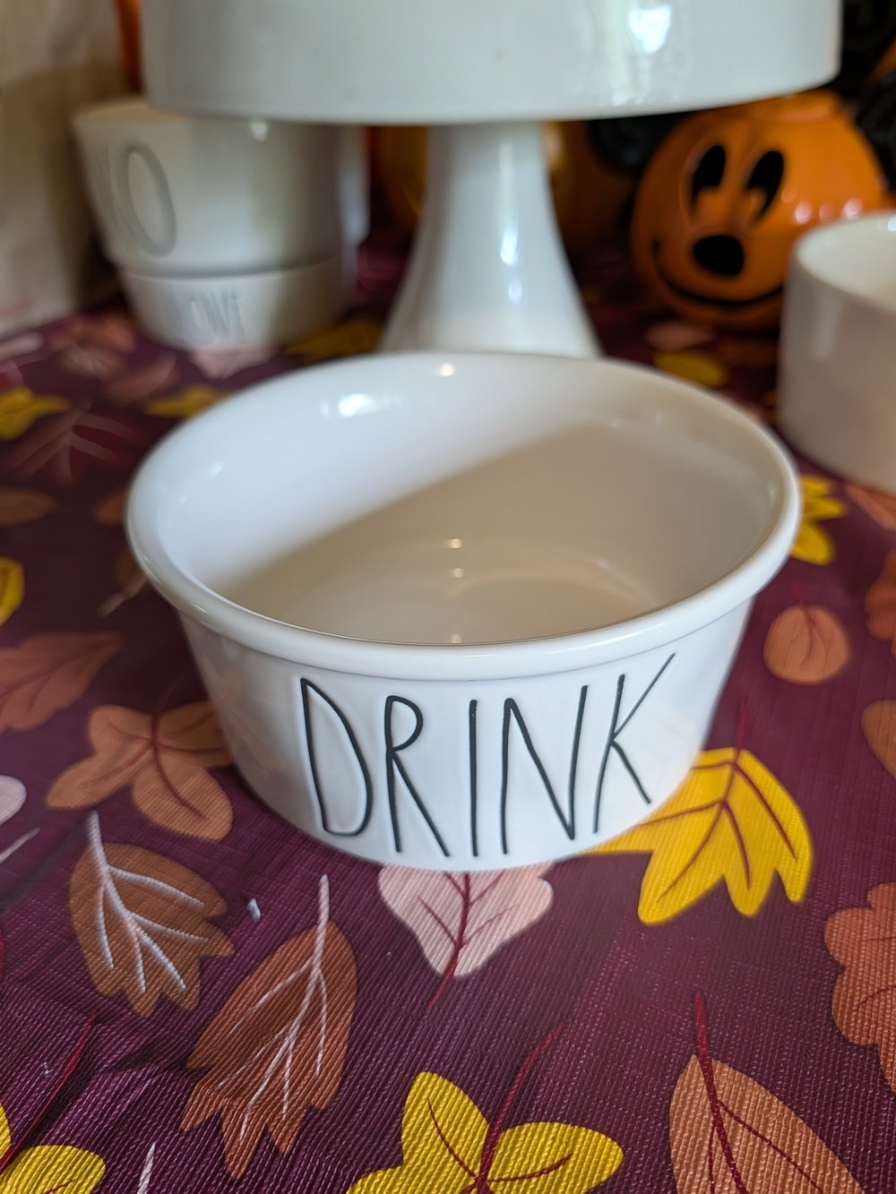 Rae Dunn White Ceramic Bowl with Black "DRINK" Lettering